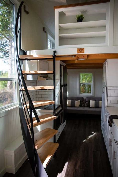 tiny house with spiral staircase